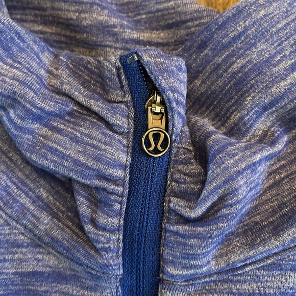 Lululemon Kanto Catch Me 1/2 Zip Heathered Sapphire Blue size 8 - Picture 4 of 6